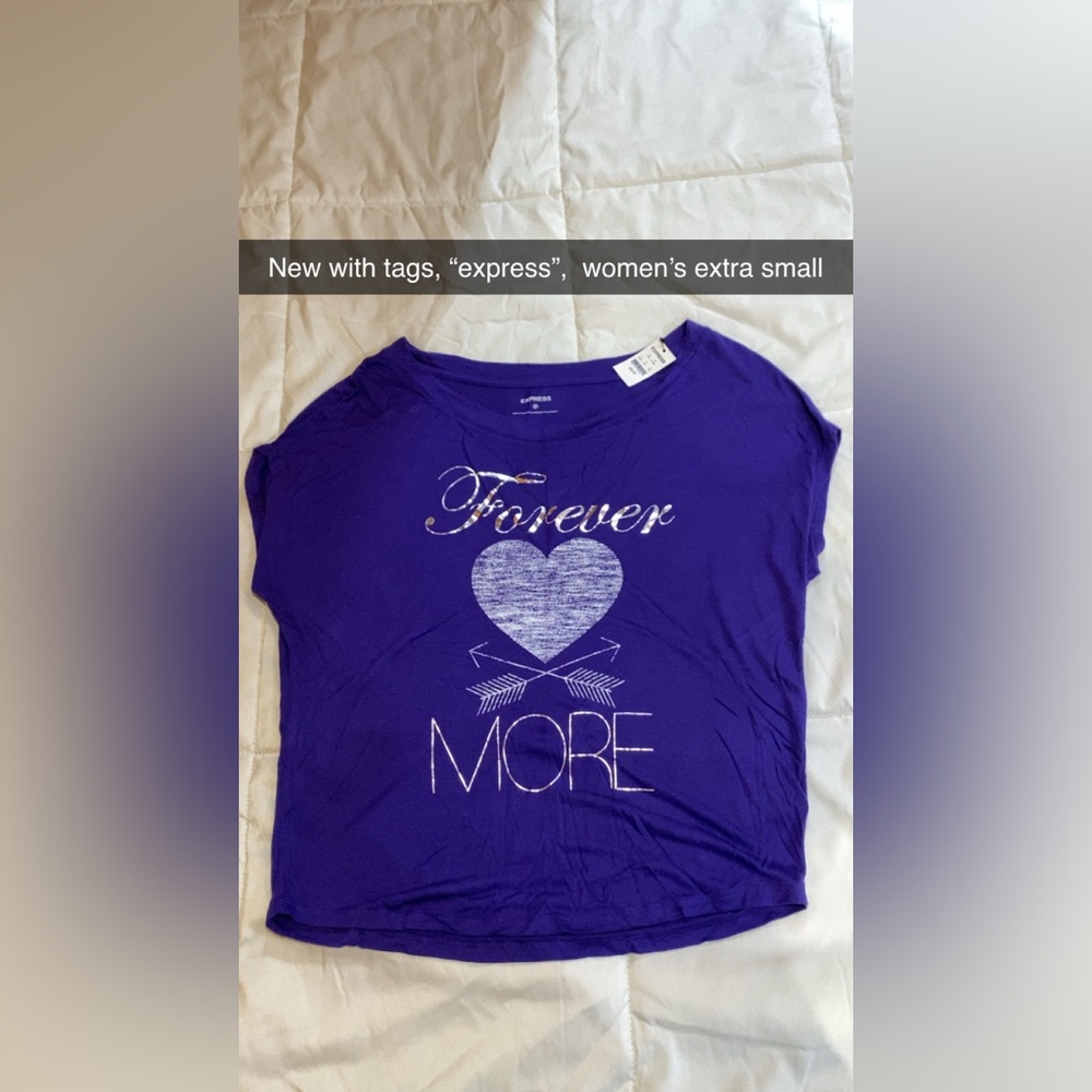 Express Women's Purple Heart Graphic Tee